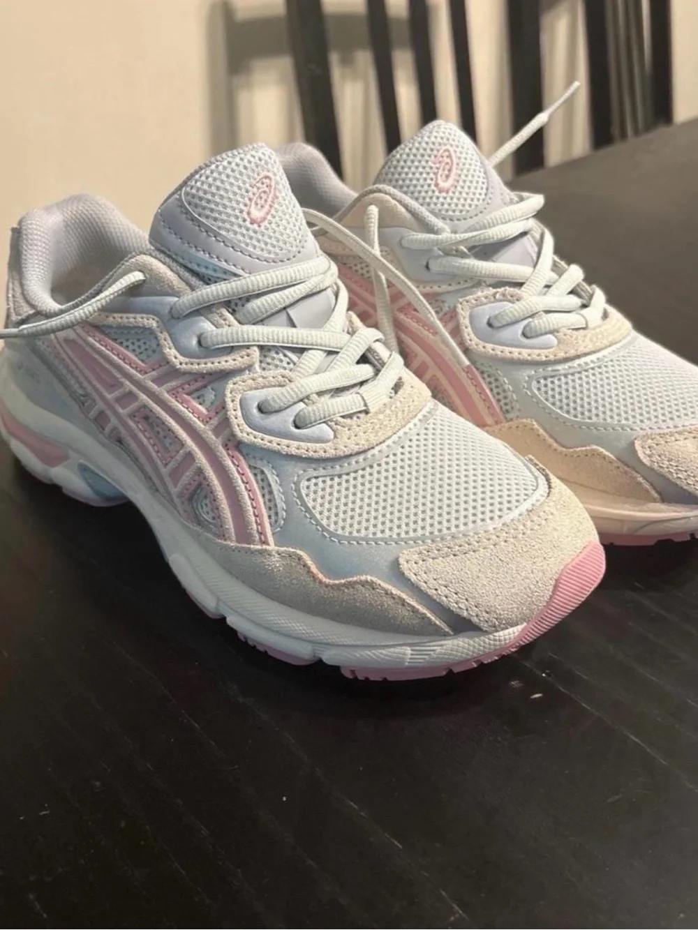 ASICS Women's White and Light Pink Athletic Sneakers